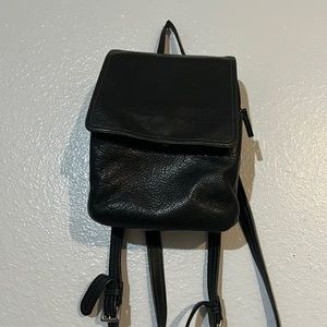Black leather tignanello backpack purse